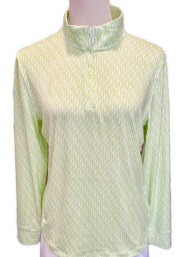 New Women's Under Armour Lime Print Playoff Zip Pullover Size M MSP$85
