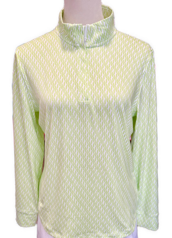 New Women's Under Armour Lime Print Playoff Zip Pullover Size M MSP$85