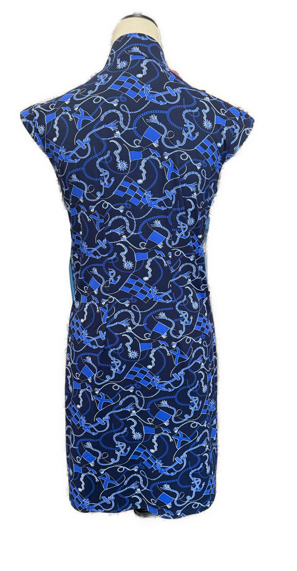 New San Soleil Solstyle Sleeveless Golf Dress - Sailing Print MSP$140