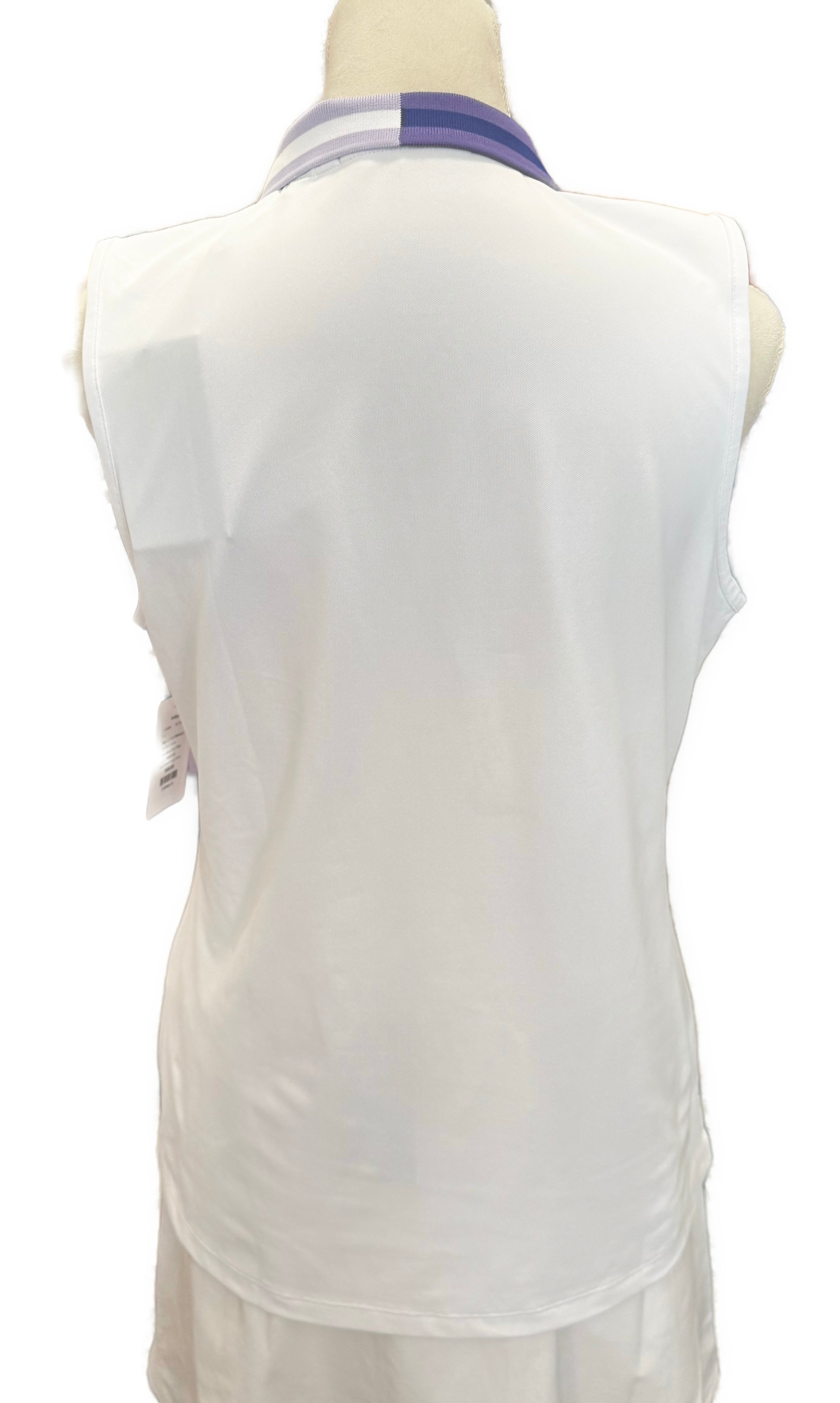 New G/Fore Women's Zip Tech Pique Sleeveless Golf Polo Size L MSP$110 - 0