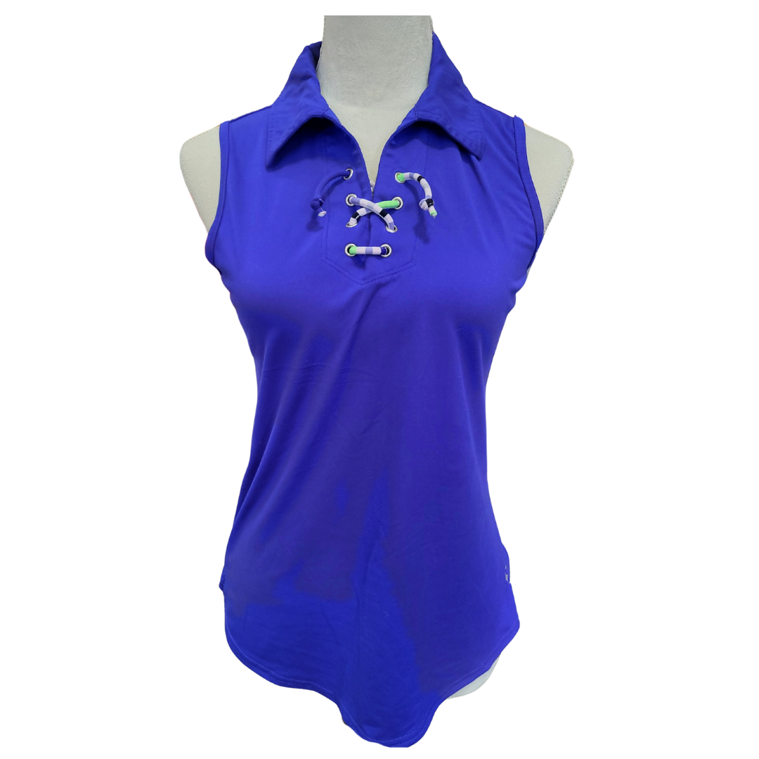 Jofit Royal Blue Sleeveless Polo w/ Drawstring Size S