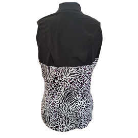 GG Blue Purple & Black Glitter Animal Print Sleeveless Top SIze M MSP$75 - 0