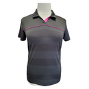 Women's Adidas Black & Pink Golf Polo Size L-1