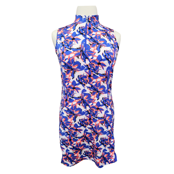 Tail White Label White, Purple & Coral Floral Sleeveless Golf Dress Size L