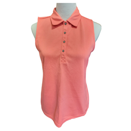 Izod Coral Textured Sleeveless Women's Golf Polo Size M - 0