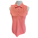 Izod Coral Textured Sleeveless Women's Golf Polo Size M-1