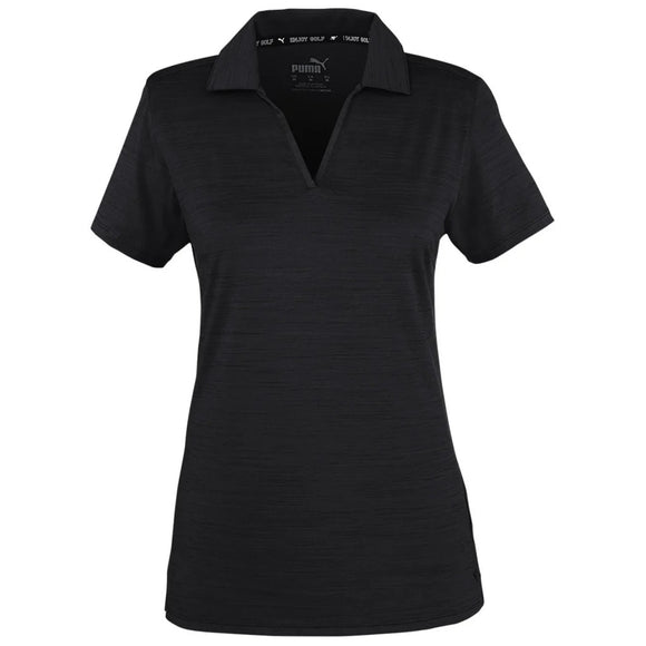 Puma Women's Black Heather Cloudspun Golf Polo Size L MSP$50
