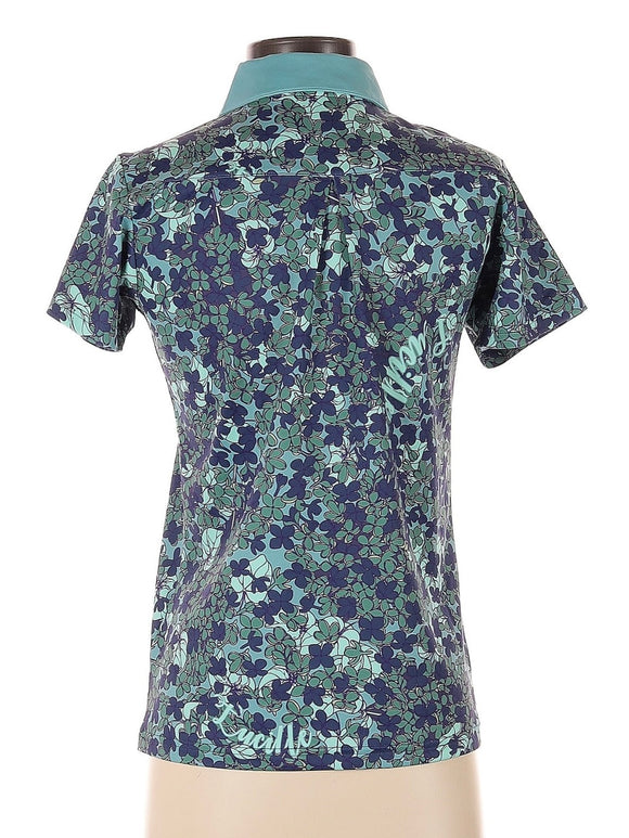 New William Murray Women's Nav& & Green Floral Golf Polo Size S MSP$85