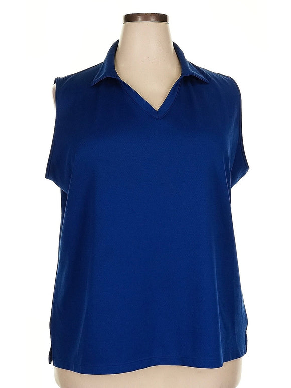 Lady Hagen Navy Sleeveless Golf Polo Size 2X (Plus Size)