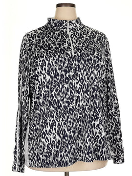 Tail White Label Navy & White Animal Print Pullover Size 3X