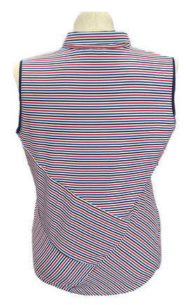 Lady Hagen Patriotic Stripe Sleeveless Golf Polo Size XL - 0