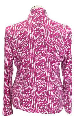 GGBlue Fuchsia & White Animal Print Long Sleeve Sunshirt Size XL MSP$110 - 0