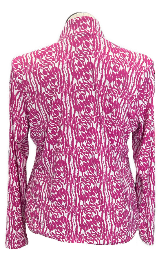 GGBlue Fuchsia & White Animal Print Long Sleeve Sunshirt Size XL MSP$110