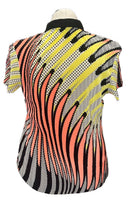 Jamie Sadock Women's Yellow, Black & Peach Crinkle Golf Top Size M MSP$95-2