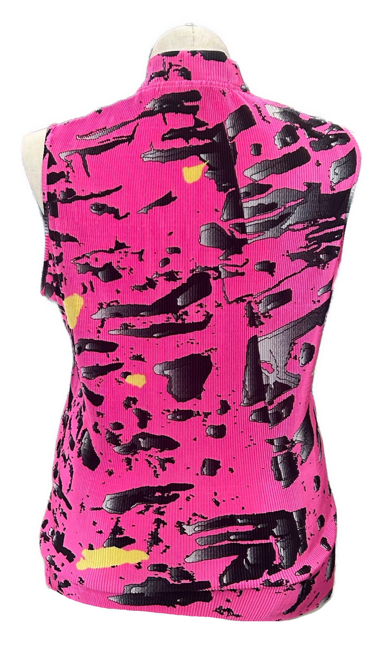 Jamie Sadock Women's Hot Pink & Black Sleeveless Crinkle Golf Top - 0