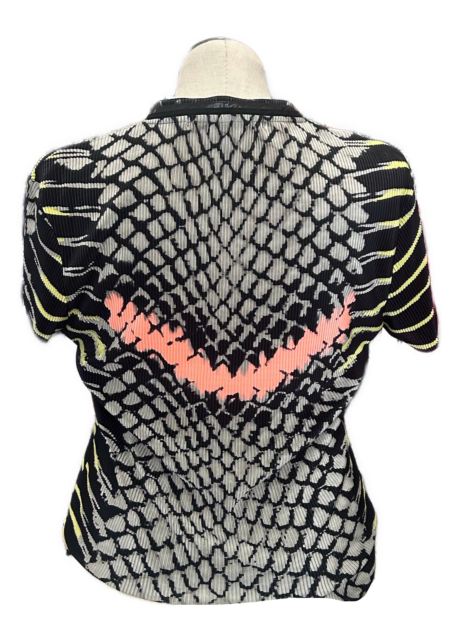 Jamie Sadock Black, Gray & Peach Crinkle Golf Top Size L MSP$95 - 0