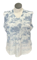 Lady Hagen Ivory & Slate Floral Sleeveless Golf polo Size XL-1