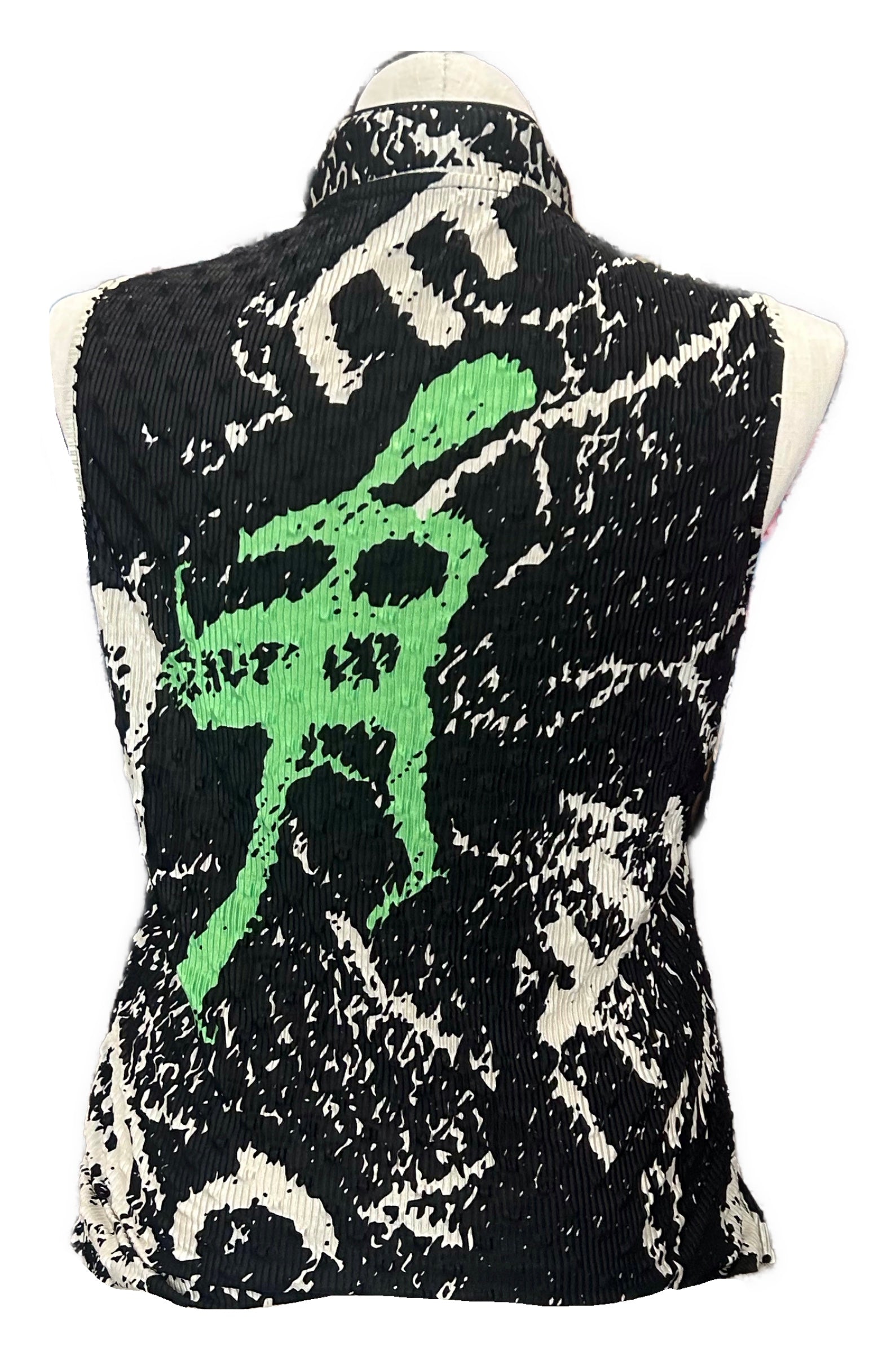 Jamie Sadock Women's Black & Gray. Crinkle Sleeveless Golf Top Size L MSP$90 - 0