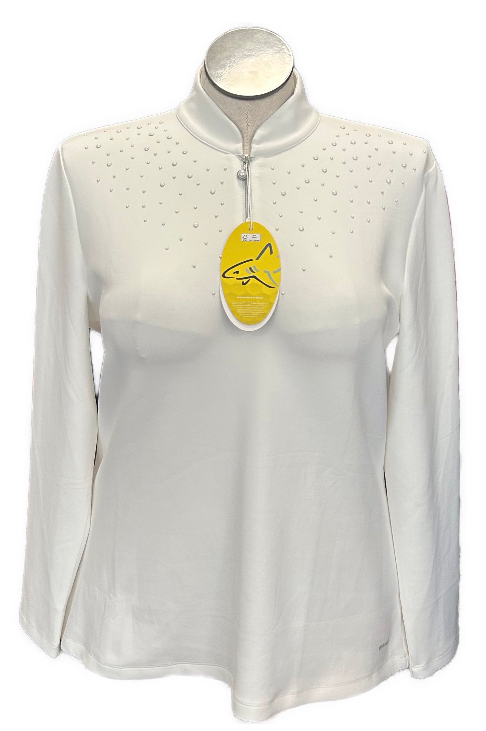 New Greg Norman White & Pearl Women's Golf Pullover Size XL MSP $64