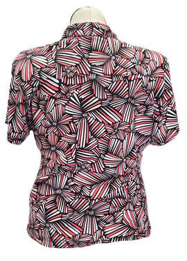 Moneterey Club Coral & Black Print Golf Top Size XL - 0
