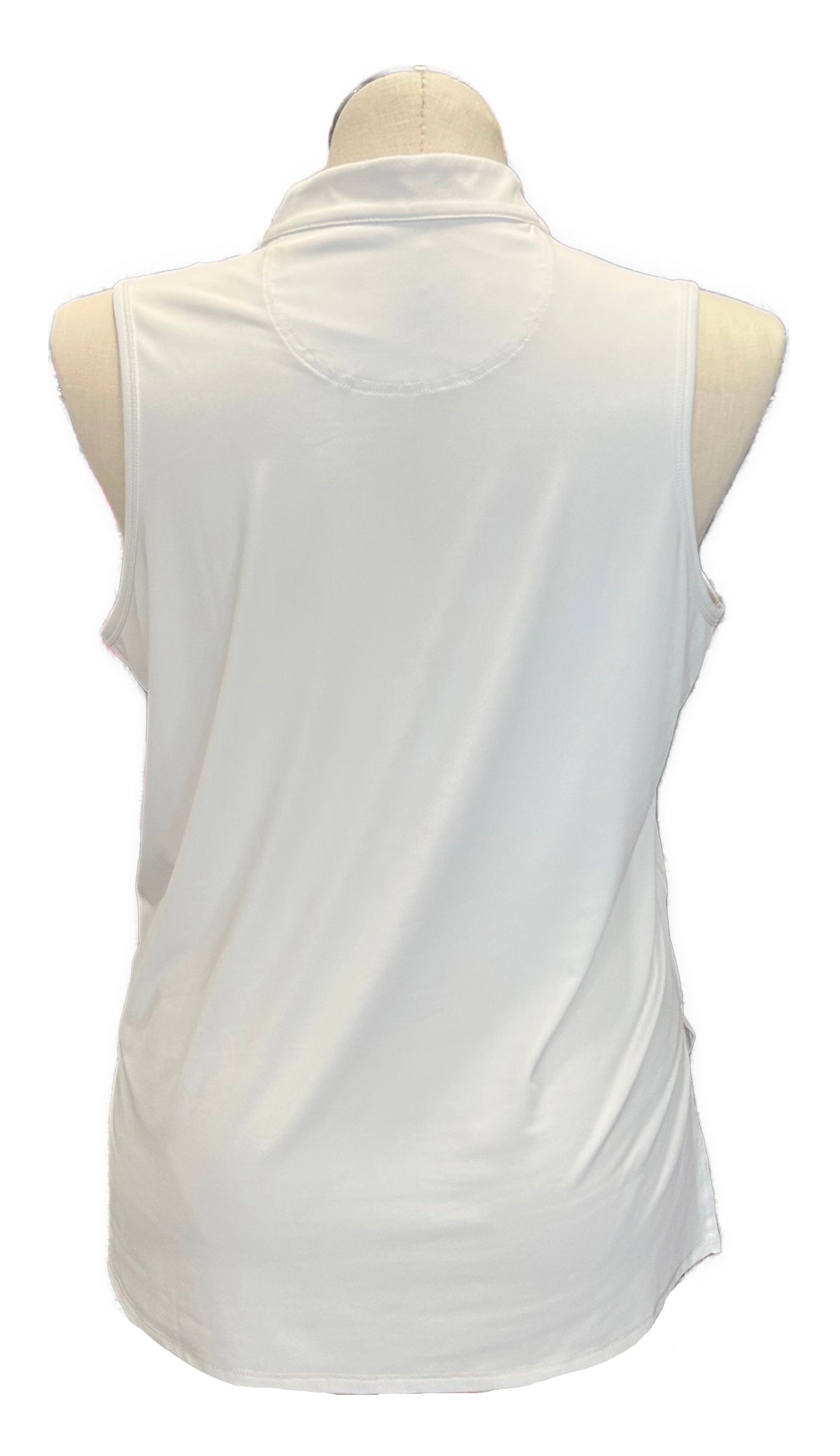 Lucky in Love White Sleeveless 1/4 Zip Floral Cutout Size XL MSP $78 - 0