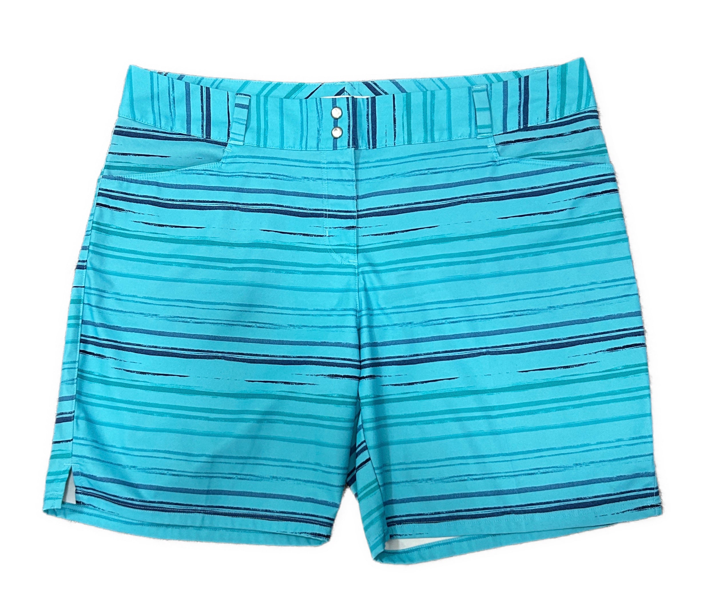 Adidas Blue & Navy Striped Women's Golf Shorts Size 10