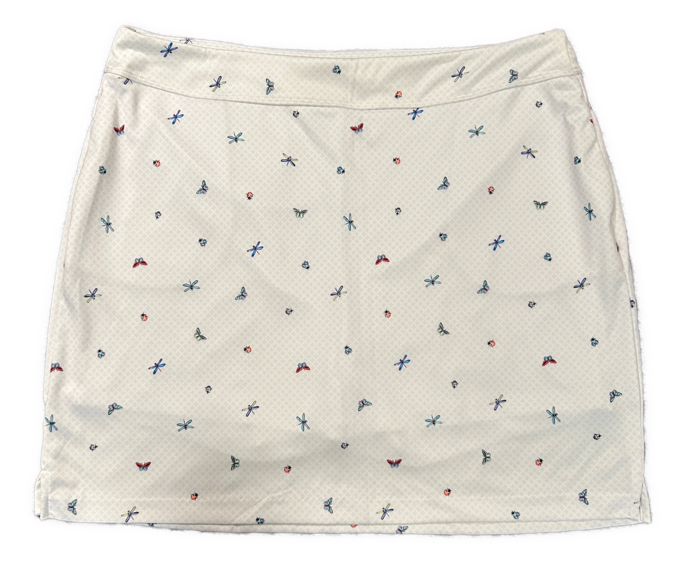 Greg Norman White Firefly Print Golf Skort Size XL