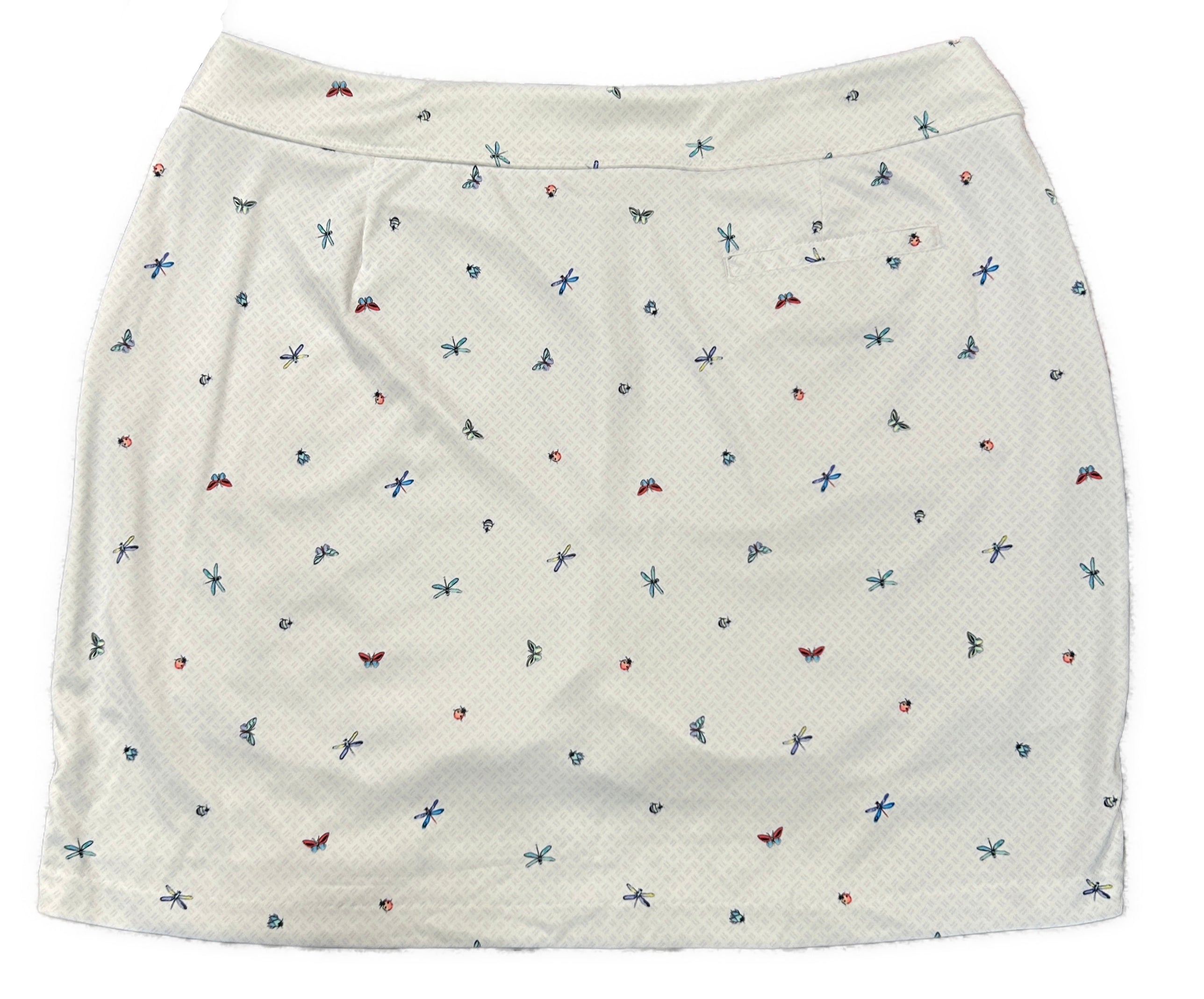 Greg Norman White Firefly Print Golf Skort Size XL - 0