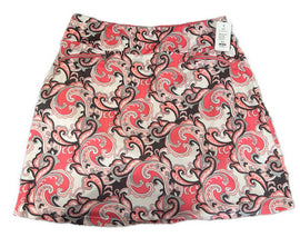 GGBlue Pink, White & Gray Paisley Women's Pull-on Golf Skort Size L