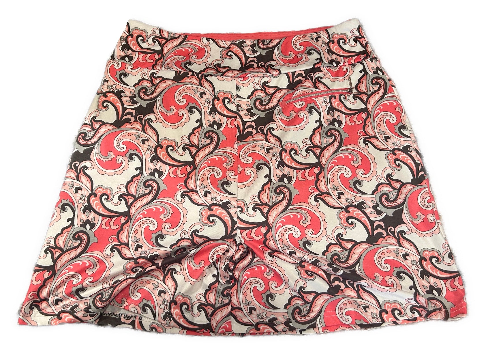 GGBlue Pink, White & Gray Paisley Women's Pull-on Golf Skort Size L - 0