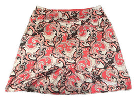 GGBlue Pink, White & Gray Paisley Women's Pull-on Golf Skort Size L - 0
