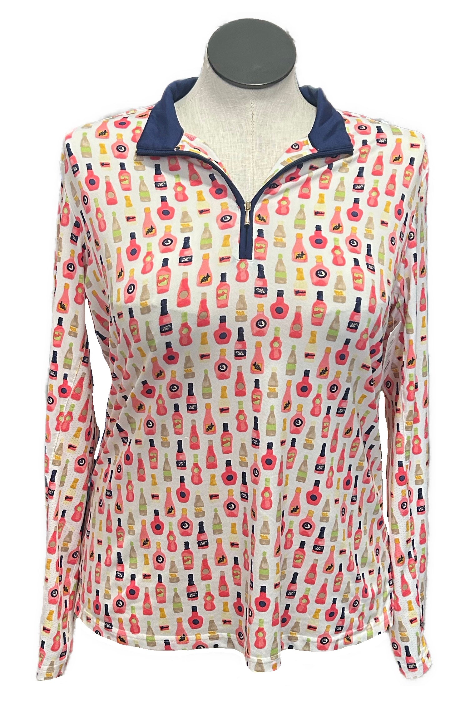 San Solei Sauce Bottle Patterned Women's Pullover