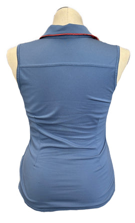 Jofit Blue Sleeveless Women's Golf Top w/Coral Collar Accents Size M - 0
