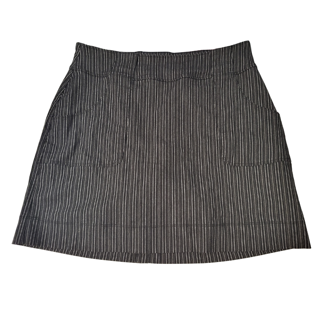 Jofit Black & Gray Striped Stretch Slimmer Golf Skort Size L MSP$88
