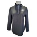 Women's Short Par 4 Black 1/4 Zip Mock Neck Long Sleeve Pullover Size M-3