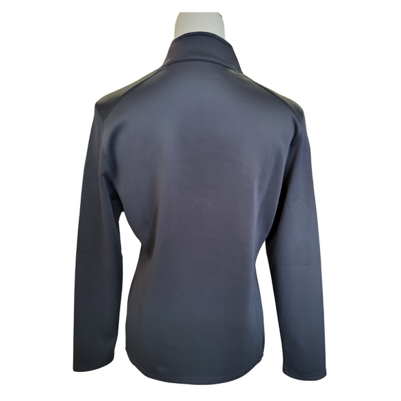 Women's Short Par 4 Black 1/4 Zip Mock Neck Long Sleeve Pullover Size M