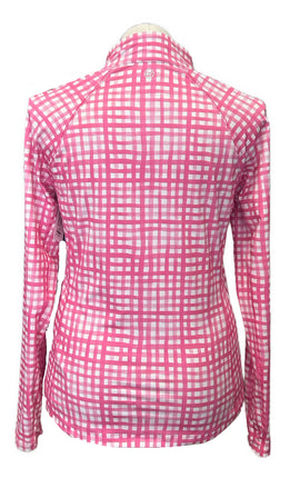 Vineyard Vines Pink & White Gingham Women's Pullover w/Logo Size L - 0