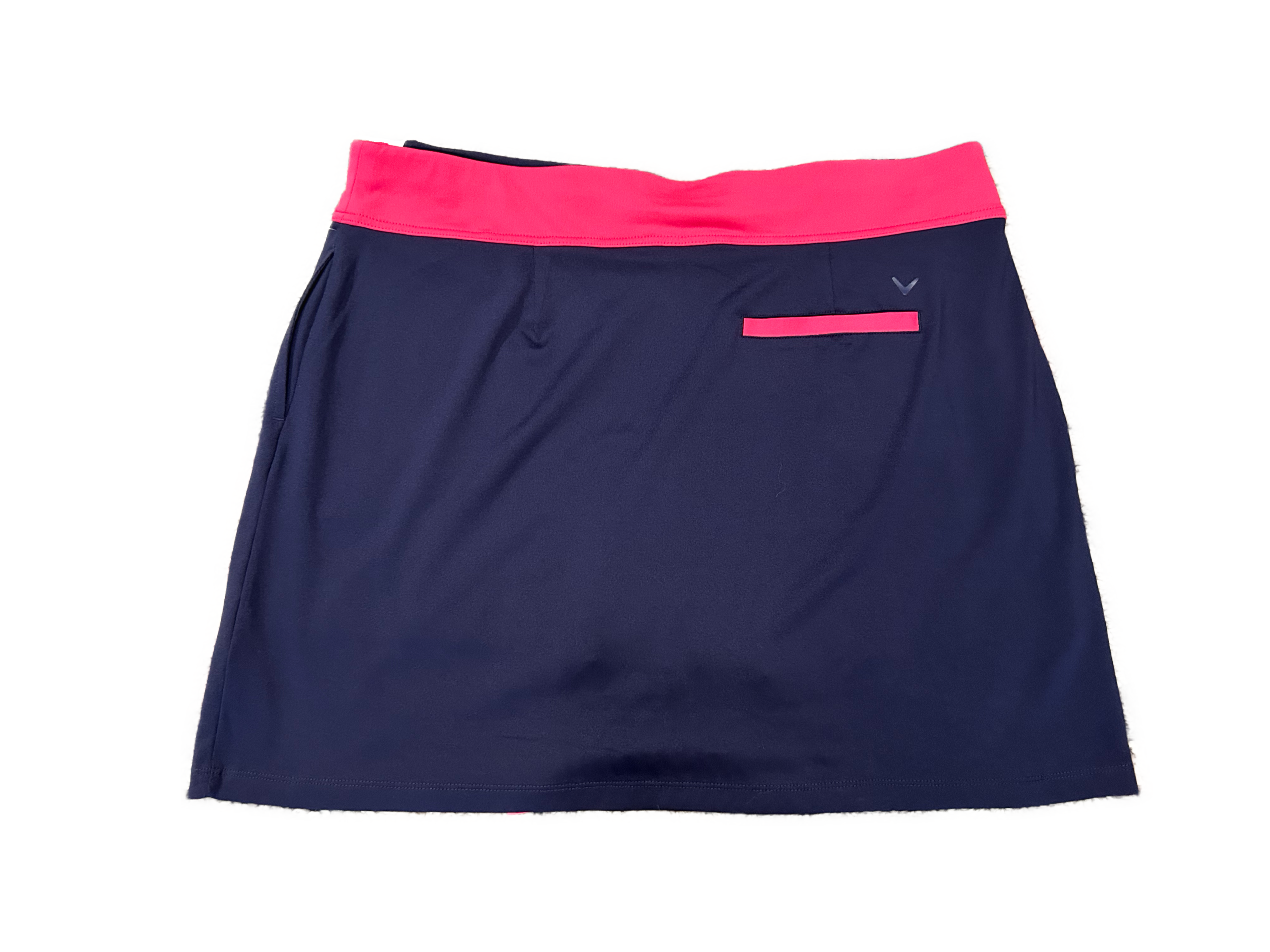 Callaway Navy Pull-on Women's Golf Skort w/White & Pink Accents Size XL - 0