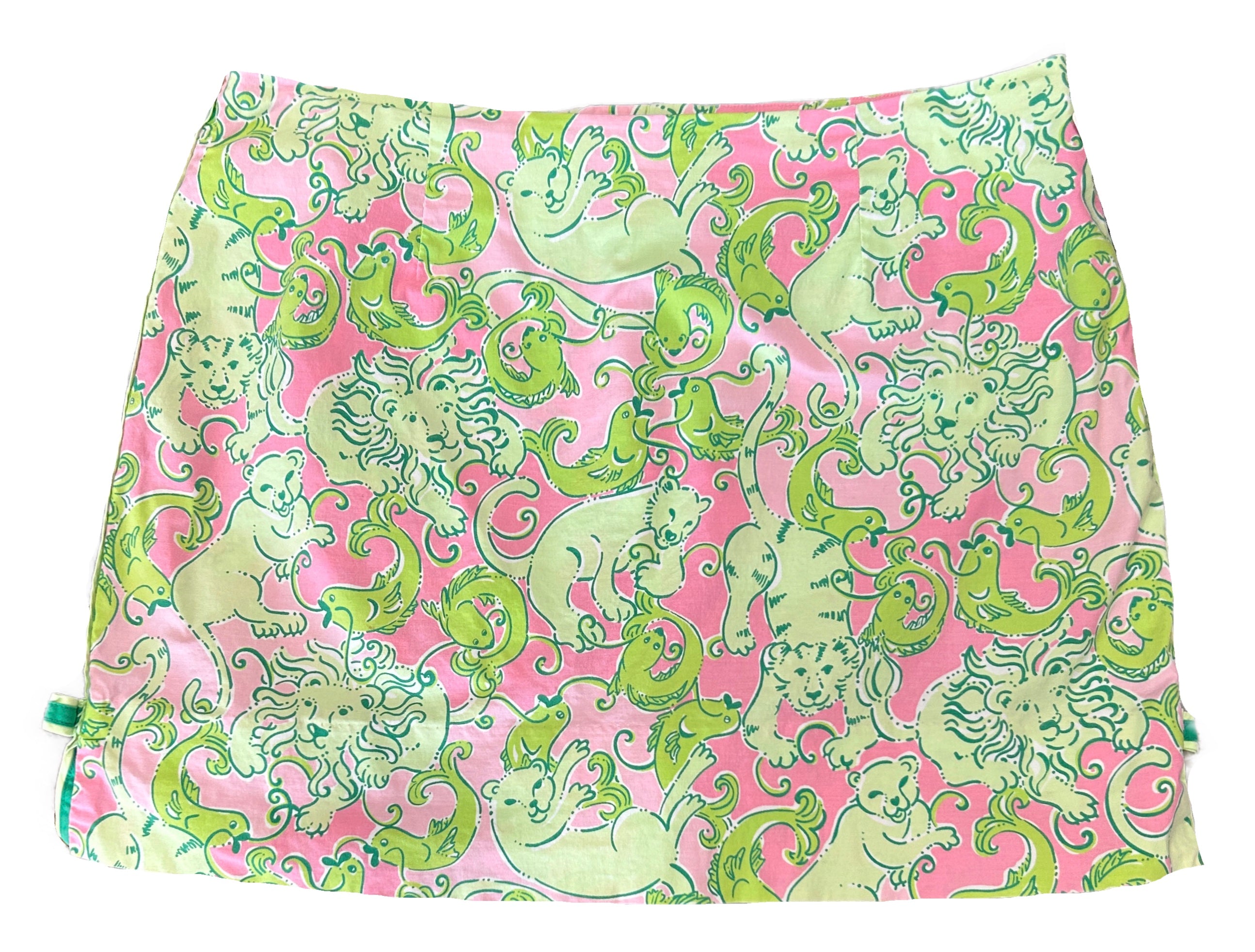 Lilly Pulitzer Pink & Green Animal Patterned Women's Golf Skort Size 8