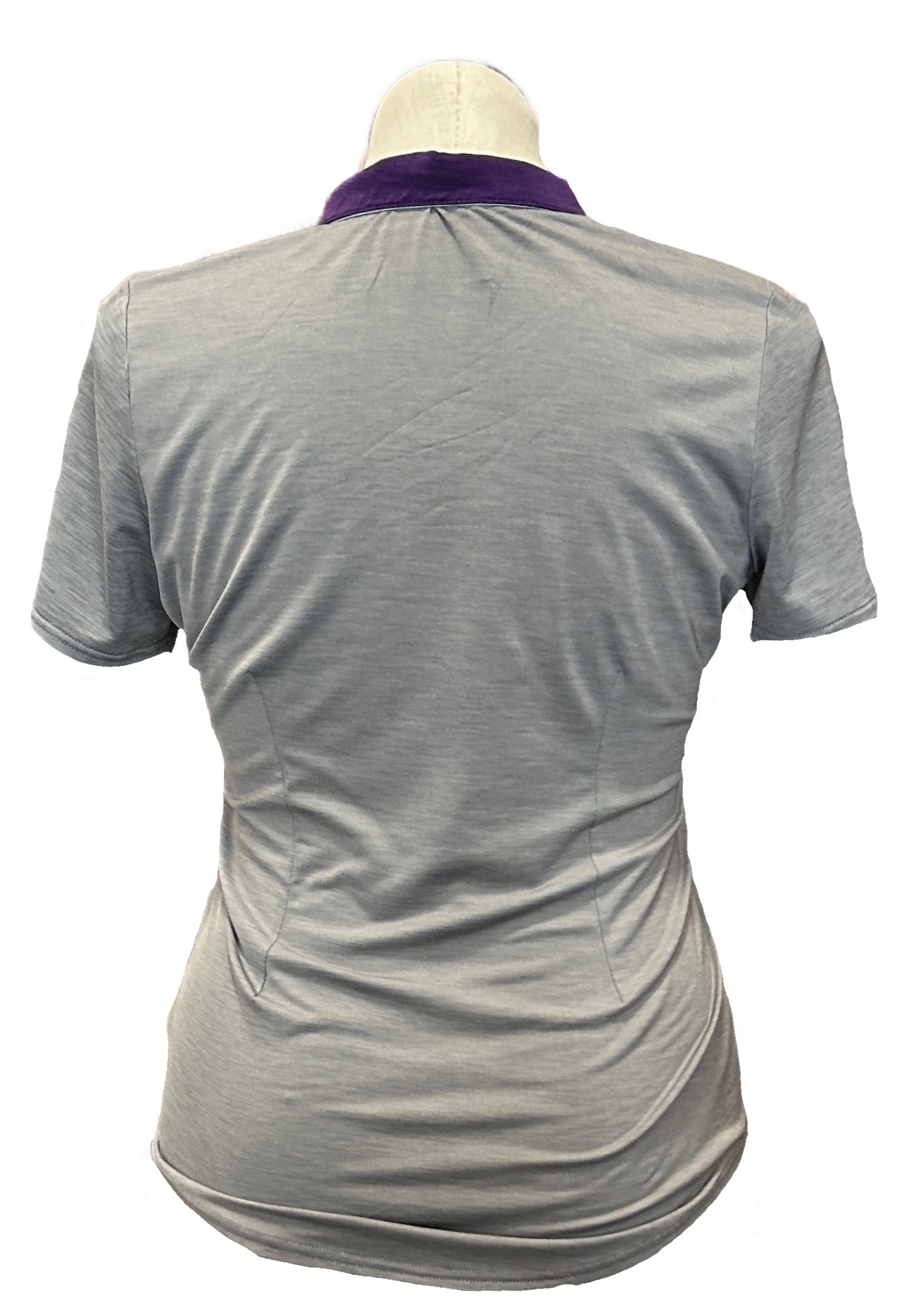 Jofit Heathered Gray Women's Short Sleeve Polo w/Purple & White Accents Size M - 0