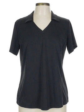Lady Hagen Black V-neck Golf Polo Size 2X