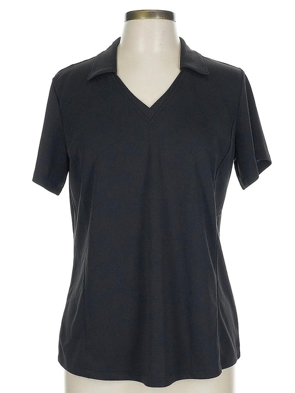 Lady Hagen Black V-neck Golf Polo Size 2X