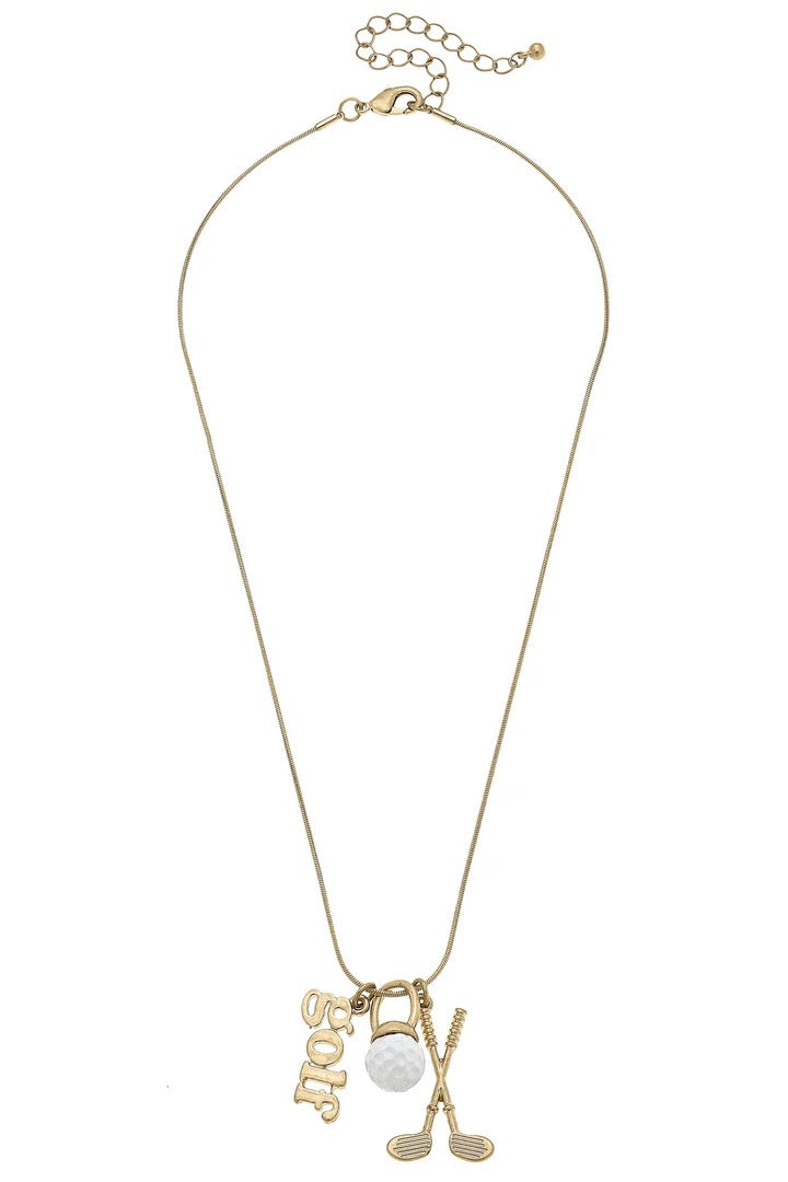 New Canvas Style Flynn Golf Charm Necklace