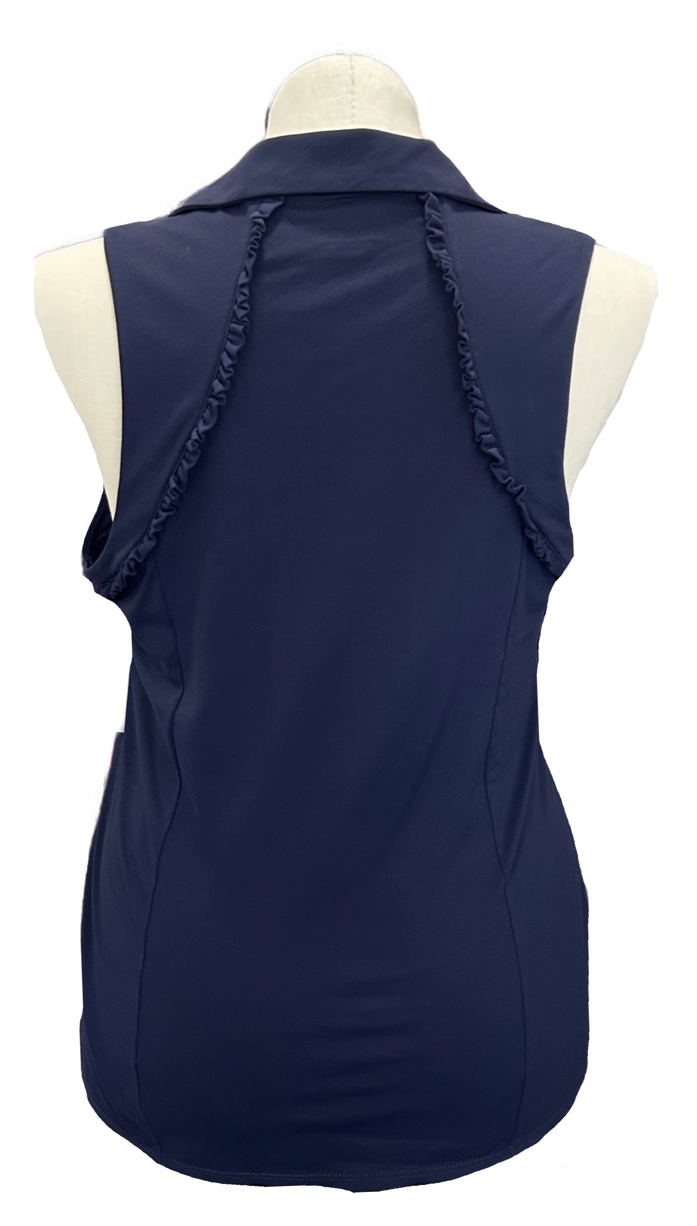 Lilly Pulitzer Luxletic Ruffled Solid Sleeveless Golf Polo Size XL MSP $118 - 0