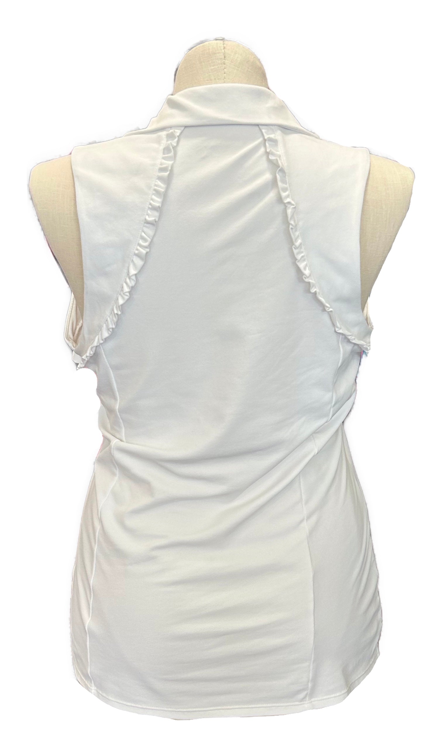 Lilly Pulitzer Luxletic Ruffled Solid Sleeveless Golf Polo Size XL MSP $118