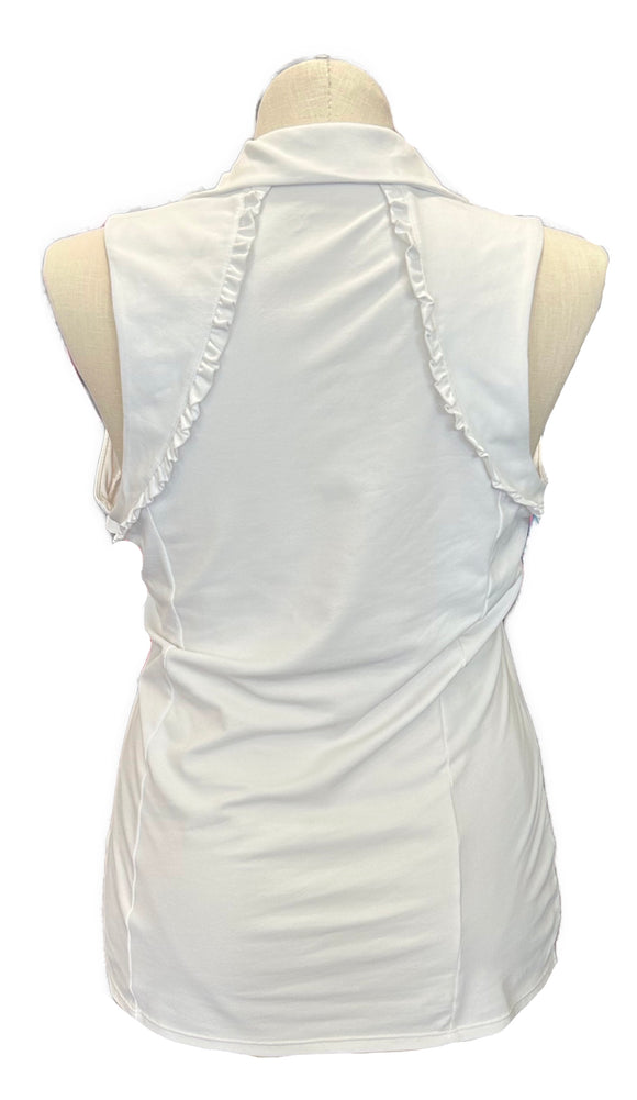 Lilly Pulitzer Luxletic Ruffled Solid Sleeveless Golf Polo Size XL MSP $118