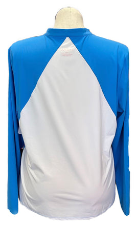 Kinona Blue & White1/4 Zip Mock Women's Golf Pullover Size XXL MSP $124 - 0