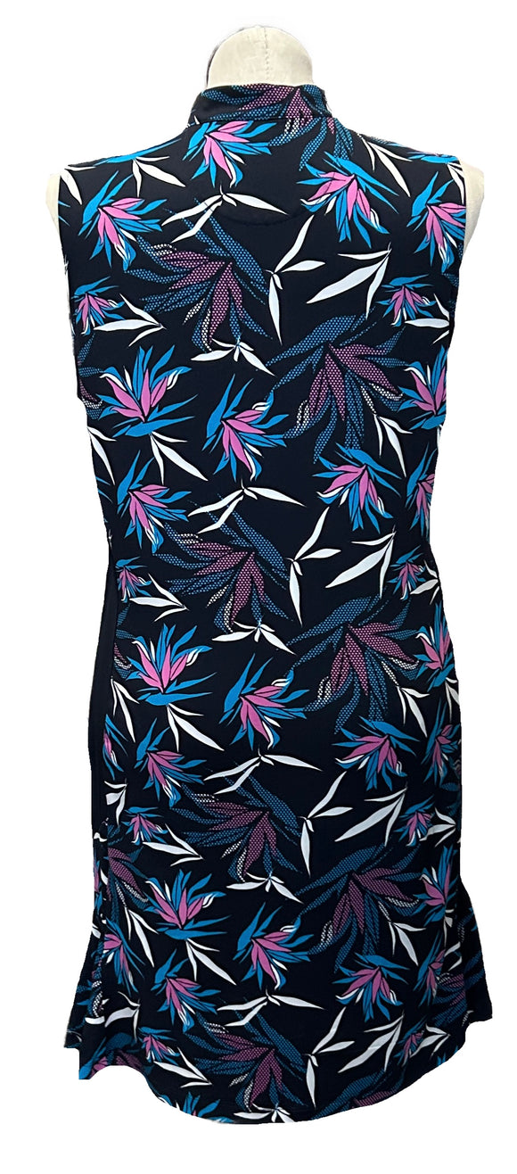 New Tail Navy, Blue & Pink Floral Patterned Women's Golf Dress Size XL