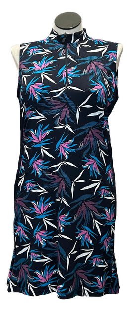 New Tail Navy, Blue & Pink Floral Patterned Women's Golf Dress Size XL - 0