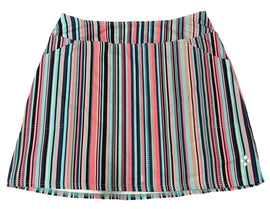Jofit Blue, Pink & Tan Striped Patterned Women's Pull-on Golf Skort Size L